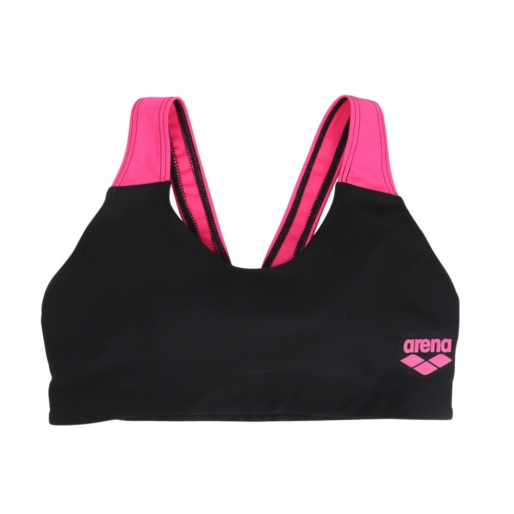 アリーナ（ARENA）（レディース）水着 ブラトップ レディース 水泳 黒×ピンク AS5SWM31L BKPK スイムブラトップ セパレート トップス パット付き 水泳 競泳