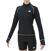 (レディース)フィットネスラッシュガード 黒 S-LLサイズ AS5FWF96L BKSL レディース ラッシュガード 長袖 水泳 スイム ジム フィットネス