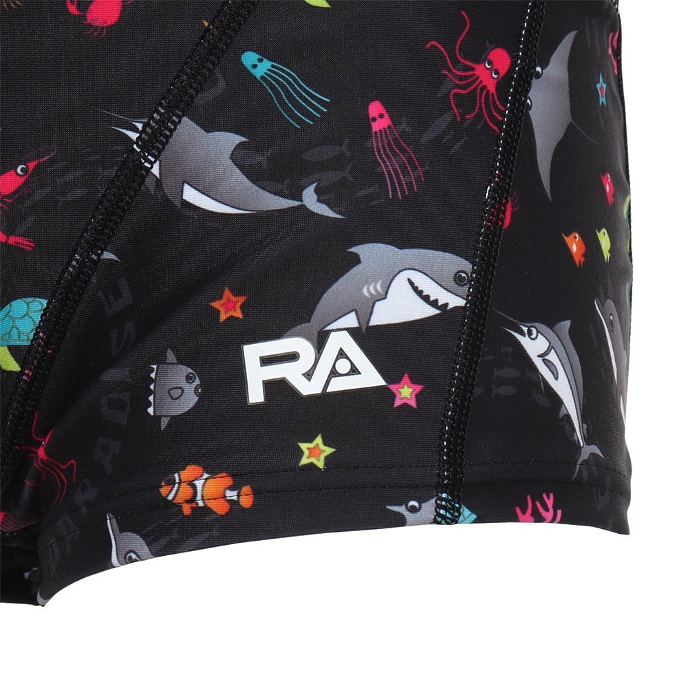 RA（RA）（キッズ）水着 ジュニア 男子 水泳 ショートボクサー SEA WORL RA123-BSEAWJR BK