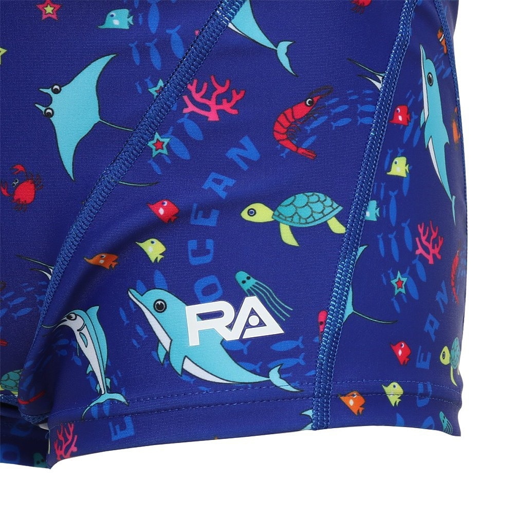 RA（RA）（キッズ）水着 ジュニア 男子 水泳 ショートボクサー SEA WORL RA123-BSEAWJR BL
