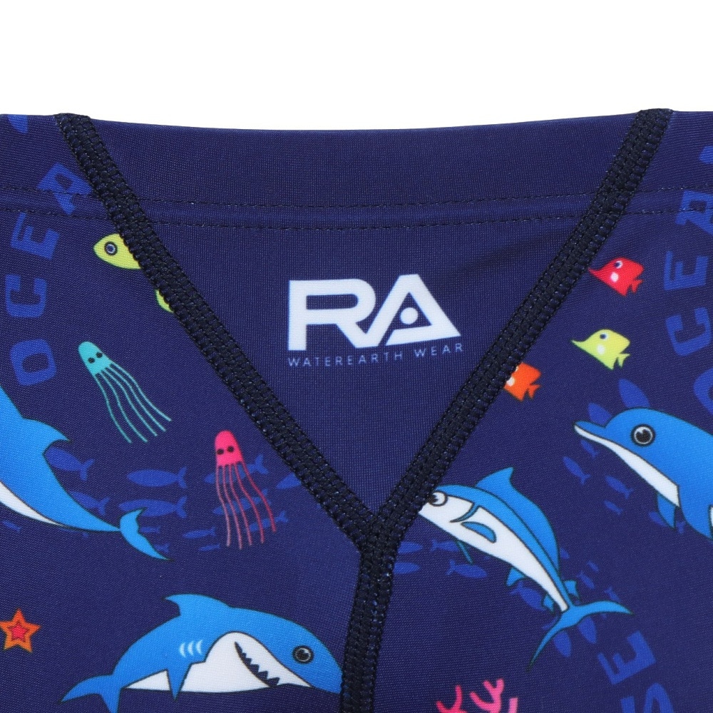 RA（RA）（キッズ）水着 ジュニア 男子 水泳 ショートボクサー SEA WORL RA123-BSEAWJR NV
