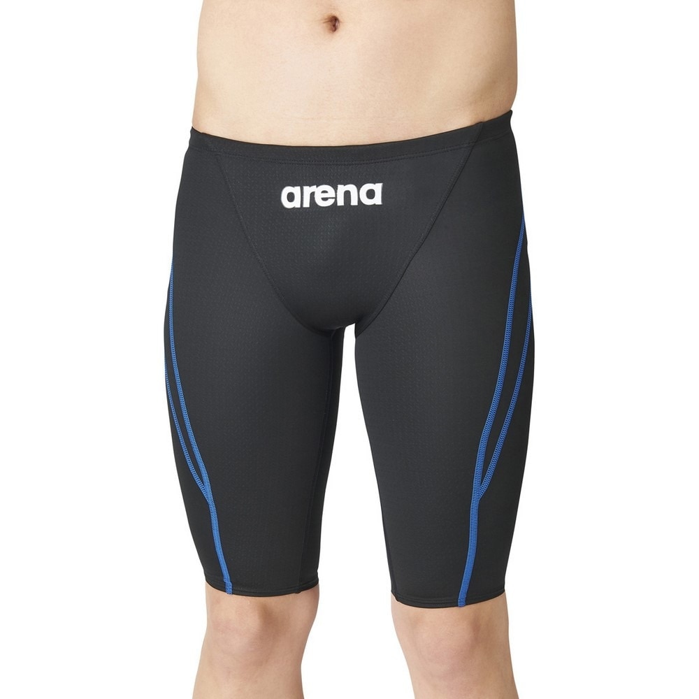 アリーナ（ARENA）（キッズ）競泳水着 アクアアドバンスト ハーフスパッツ 黒 青 130-140センチ WA承認モデル ARN-1022MJ BKBU レッグ丈 4分丈 ジュニア 学生