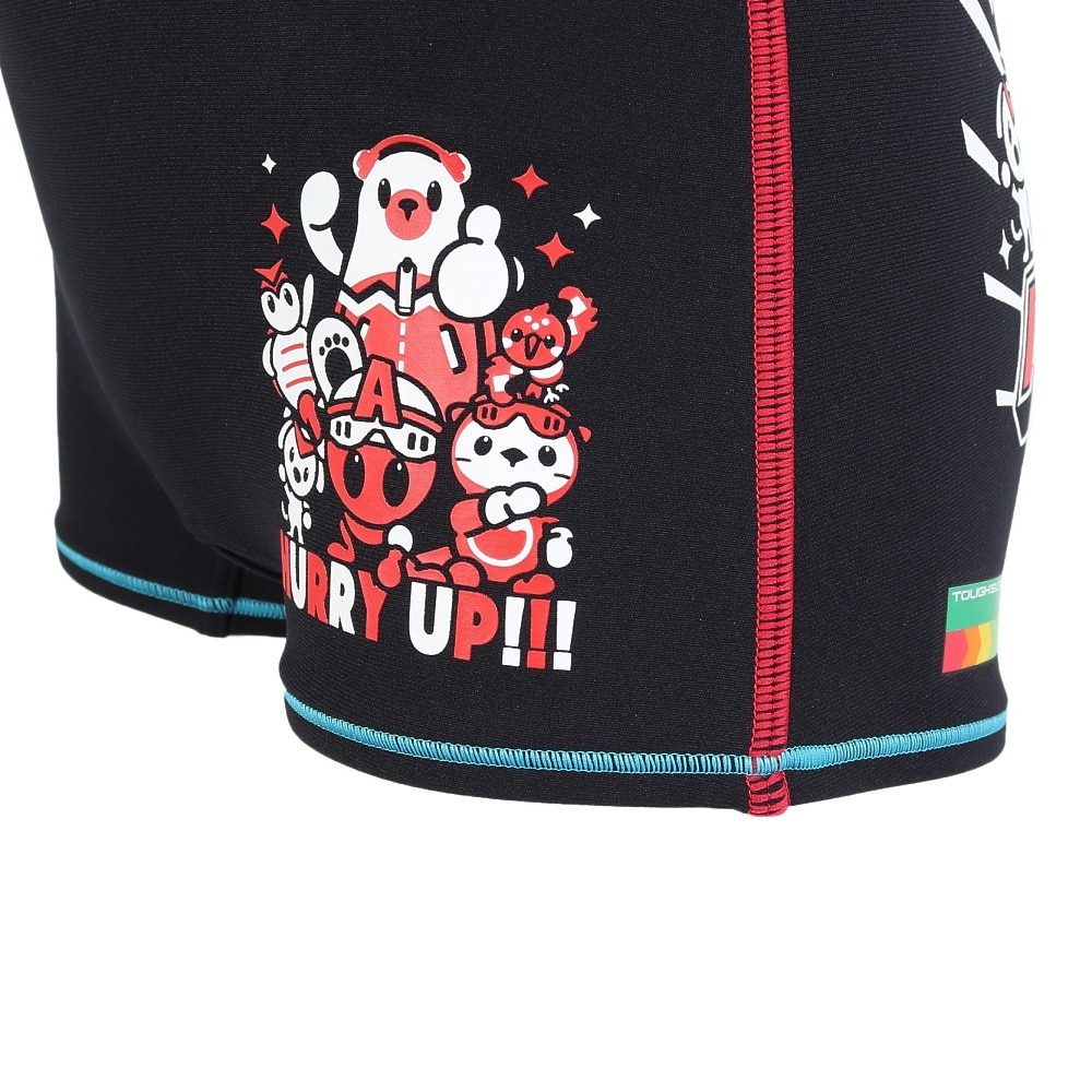 アリーナ（ARENA）（キッズ）競泳水着 ジュニア 男子 水泳 タフスーツ トレーニングスパッツ ショートレッグ 黒 130-140サイズ AS5FWM01B BK01 アリーナくん