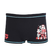 (キッズ)競泳水着 ジュニア 男子 水泳 タフスーツ トレーニングスパッツ ショートレッグ 黒 130-140サイズ AS5FWM01B BK01 アリーナくん