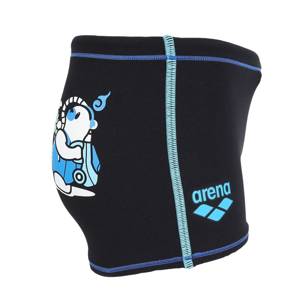 アリーナ（ARENA）（キッズ）競泳水着 ジュニア 男子 水泳 タフスーツ トレーニングスパッツ ショートレッグ 黒 130-140サイズ AS5FWM01B BK04 アリーナくん