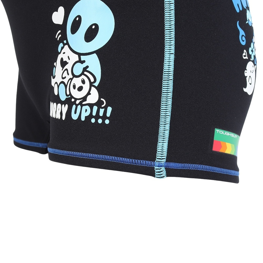 アリーナ（ARENA）（キッズ）競泳水着 ジュニア 男子 水泳 タフスーツ トレーニングスパッツ ショートレッグ 黒 130-140サイズ AS5FWM01B BK04 アリーナくん
