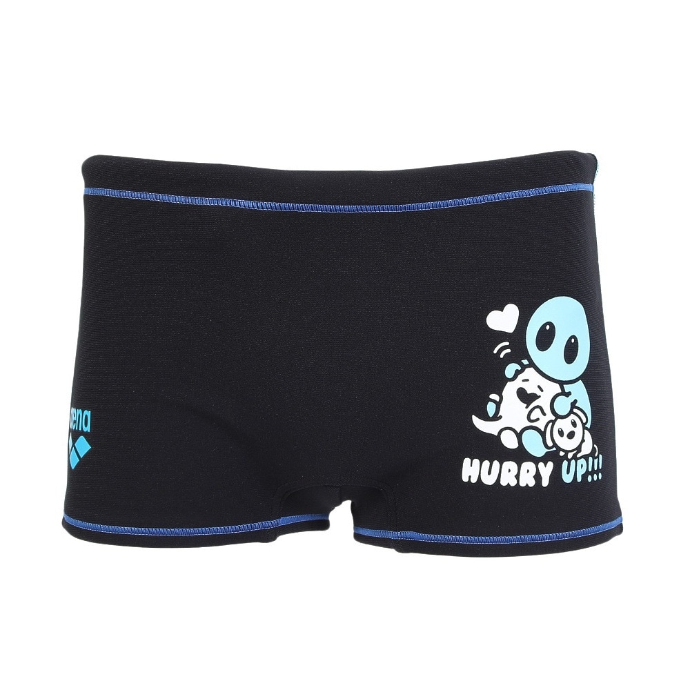 アリーナ（ARENA）（キッズ）競泳水着 ジュニア 男子 水泳 タフスーツ トレーニングスパッツ ショートレッグ 黒 130-140サイズ AS5FWM01B BK04 アリーナくん