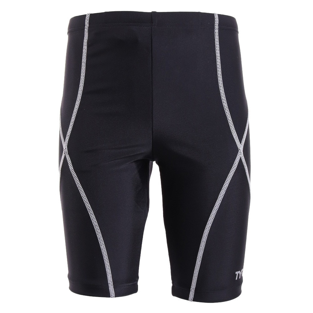 ティア（TYR）（キッズ）スクール水着 ジュニア 男子 男の子 ボーイズロングボクサー JSCHSTCHLONG122X BLKWHT 撥水 UVカット UPF50+ 股下長め 130-170センチ