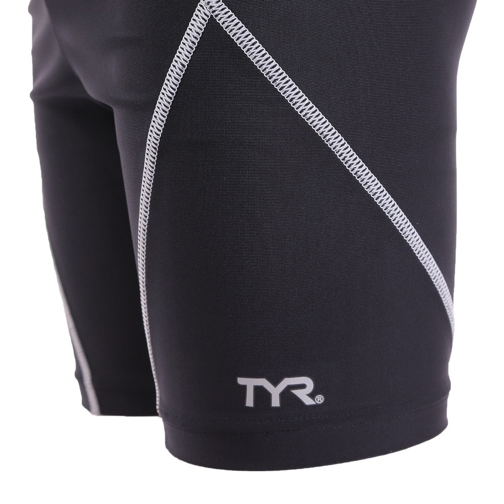 ティア（TYR）（キッズ）スクール水着 ジュニア 男子 男の子 ボーイズミドルボクサー JSCHSTCHMID122X BLKWHT 撥水 UVカット UPF50+ 130-170センチ