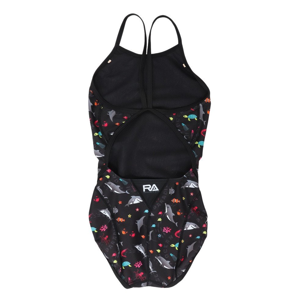 RA（RA）（キッズ）水着 ジュニア 女子 水泳 フレックスバック SEA WORL RA123-FSEAWJR BK