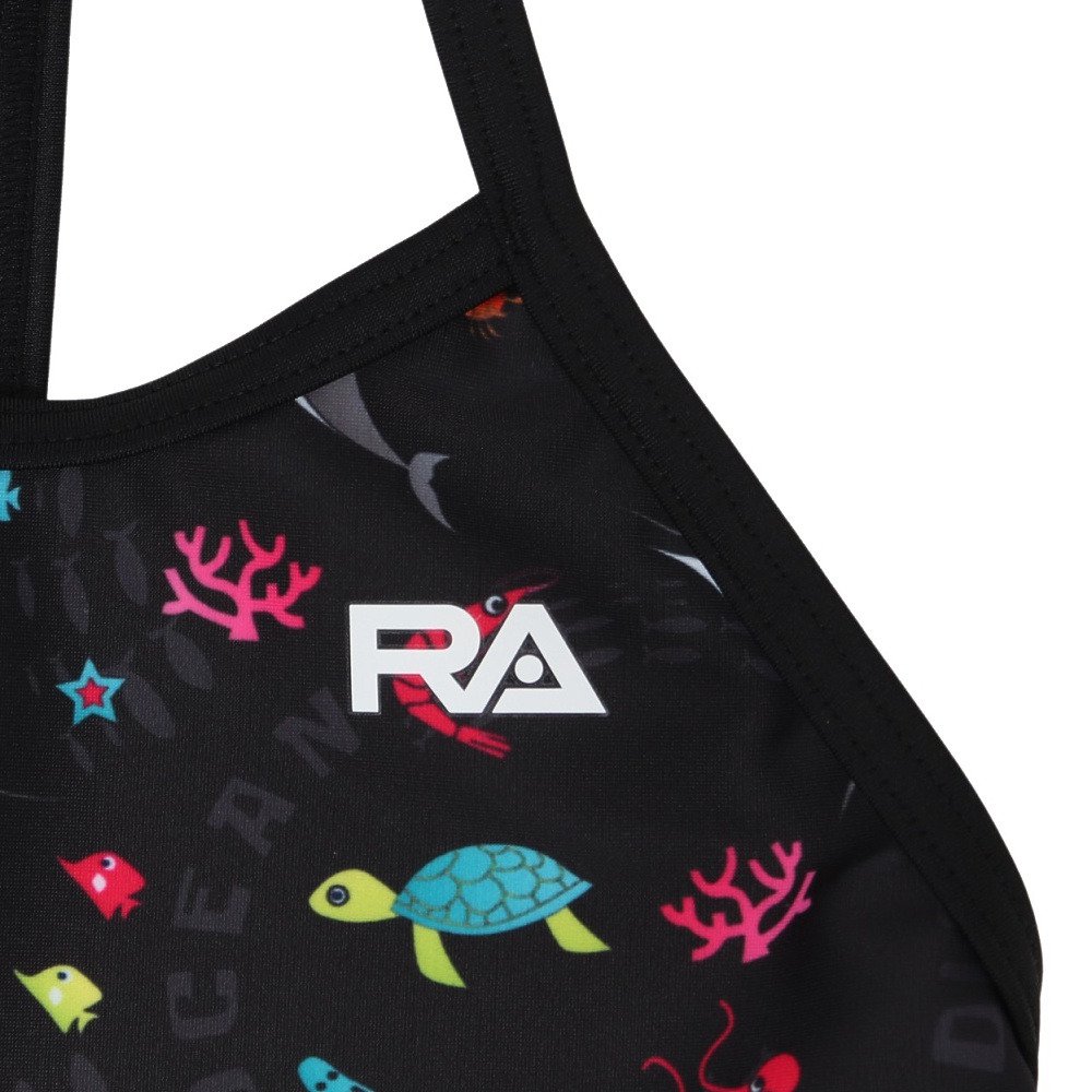 RA（RA）（キッズ）水着 ジュニア 女子 水泳 フレックスバック SEA WORL RA123-FSEAWJR BK