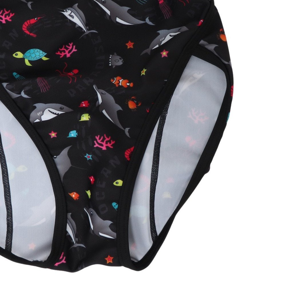 RA（RA）（キッズ）水着 ジュニア 女子 水泳 フレックスバック SEA WORL RA123-FSEAWJR BK