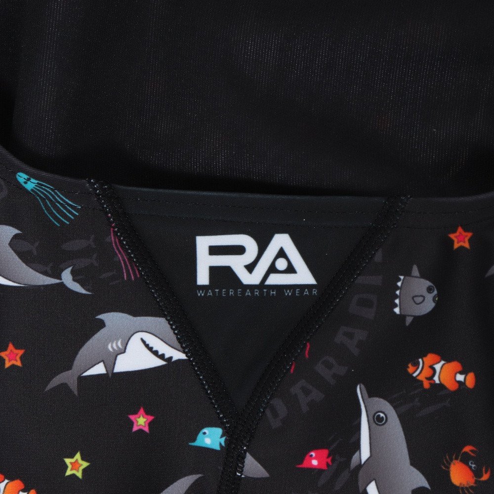 RA（RA）（キッズ）水着 ジュニア 女子 水泳 フレックスバック SEA WORL RA123-FSEAWJR BK