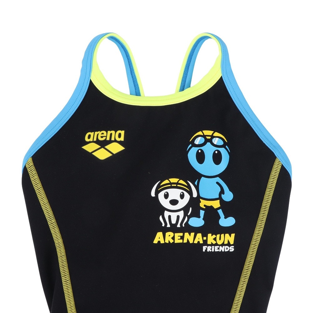 アリーナ（ARENA）（キッズ）競泳水着 ジュニア 女子 水泳 トレーニングワンピース AS5SWM01G BK01