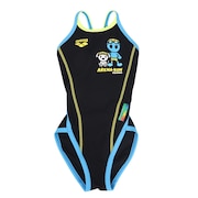 (キッズ)競泳水着 ジュニア 女子 水泳 トレーニングワンピース AS5SWM01G BK01