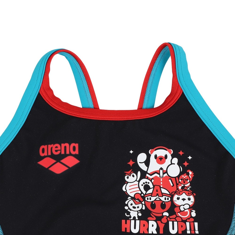 アリーナ（ARENA）（キッズ）競泳水着 ジュニア 女子 水泳 トレ-ニングワンピ-ス オ-プンバック AS5FWM00G BK01