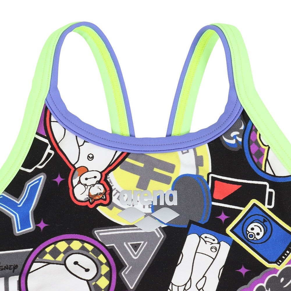 アリーナ（ARENA）（キッズ）競泳水着 ジュニア 女子 水泳 タフスーツ トレーニングワンピース オ-プンバック AS5FWM56G BKYL