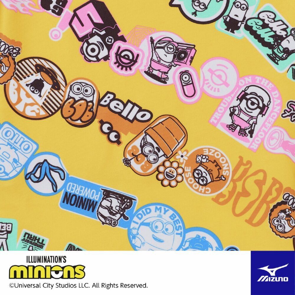 ミズノ（MIZUNO）（キッズ）競泳水着  ジュニア  女子  水泳  ミニオンミディアムカット  黄色 120-140センチ N2MAC49645 運動 スポーツ
