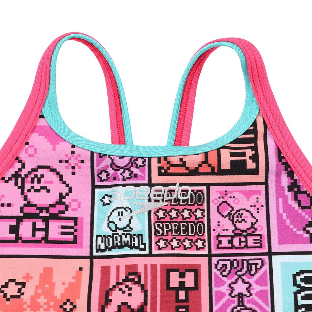 Speedo 競泳水着 ピンク/ホワイト 140サイズ スピード（SPEEDO）（キッズ）競泳水着 ジュニア 女子 水泳 カービィ