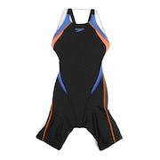 スピード（SPEEDO）（キッズ）水着 ガールズ 女児 ジュニア フレックスシグマ オープンバックニースキン FINA承認 ロングタイプ  黒 ブラック SCG11909F BN