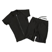 エックス チームスポーツ（X-TEAM SP）（キッズ）スクール水着 上下セット 袖付き ガールズ 833G5FM3907 BLK UVカット セパレート UPF50+ 