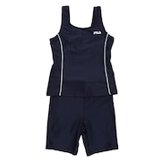 フィラ（FILA）（キッズ）スクール水着 女の子 水泳 めくれ防止タンキニ セパレート ネイビー 125686NWT1 ジュニア 女児 女子 UVカット