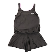 フィラ（FILA）（キッズ）スクール水着 女の子 水泳 ブラウジングワンピース キュロットパンツ ブラック 127689 BK ジュニア 女児 女子