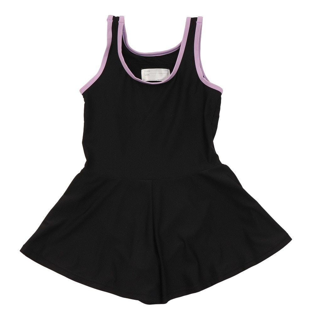 ティーワイアール（TYR）（キッズ）スクール水着 女の子 水泳 ガールズ Aラインワンピース水着 スカート USCHOLALI112X BLKLAV　撥水　UVカット　UPF50+