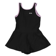 ティア（TYR）（キッズ）スクール水着 女の子 水泳 ガールズ Aラインワンピース水着 スカート USCHOLALI112X BLKLAV　撥水　UVカット　UPF50+