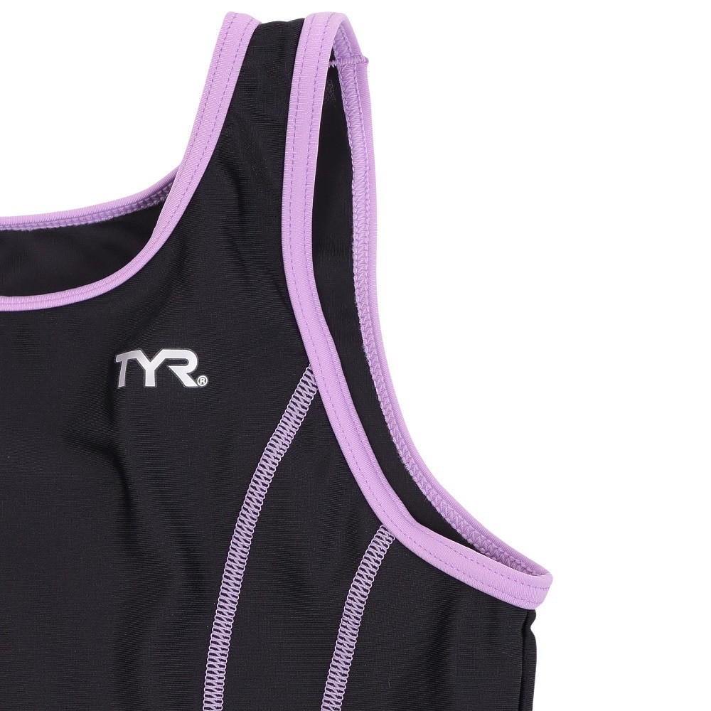 ティア（TYR）（キッズ）スクール水着 ジュニア ガールズセパレート TSCHSTCH122X  BLKLAV 撥水 速乾  めくれ防止 UVカット UPF50+ 130-170センチ