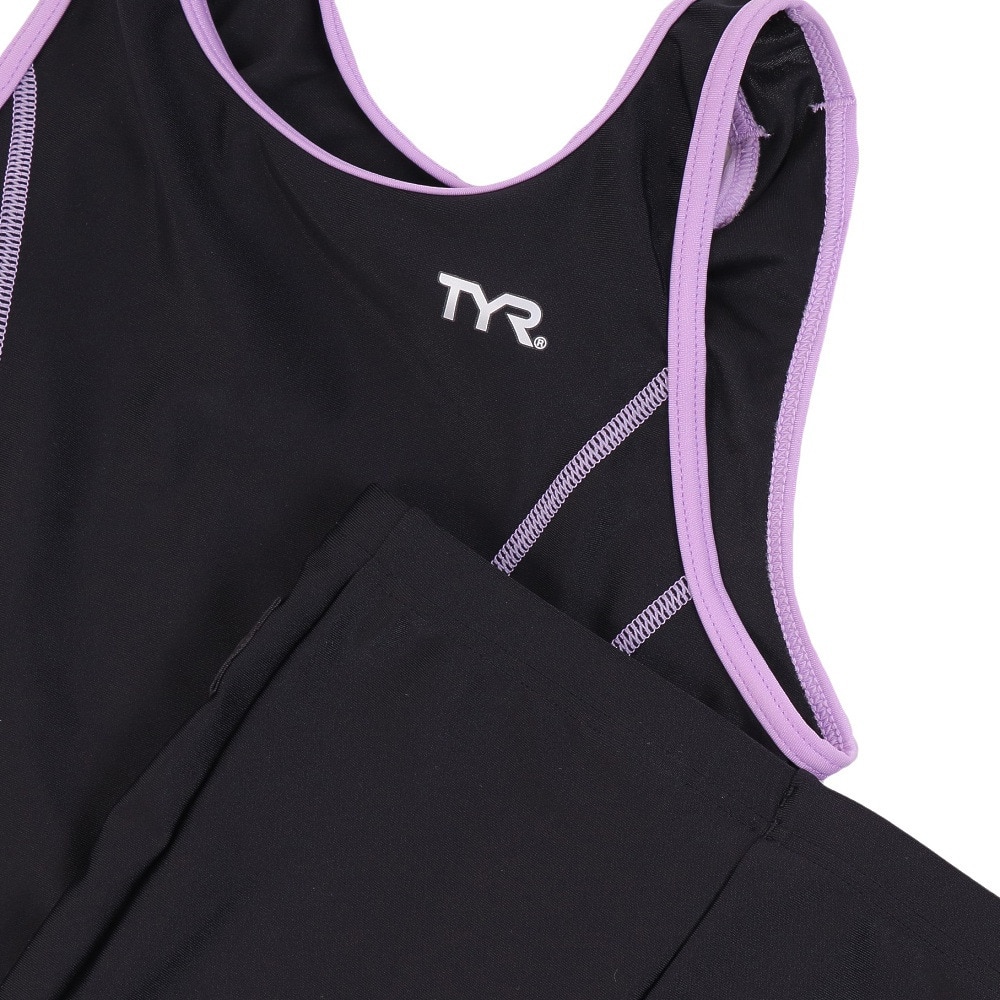ティア（TYR）（キッズ）スクール水着 ジュニア ガールズセパレート TSCHSTCH122X  BLKLAV 撥水 速乾  めくれ防止 UVカット UPF50+ 130-170センチ