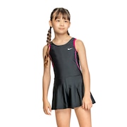 (キッズ)スクール水着 ジュニア 女子 水泳 ガールズ キュロットワンピース ピンク 120-170センチ 1991082-003 スポーツ 運動 小学生 中学生