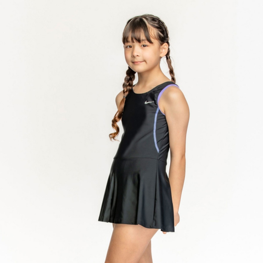 ナイキ（NIKE）（キッズ）スクール水着 ジュニア 女子 水泳 ガールズ キュロットワンピース 紫 120-170センチ 1991082-012 スポーツ 運動 小学生 中学生 新調