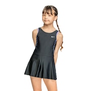 (キッズ)スクール水着 ジュニア 女子 水泳 ガールズ キュロットワンピース 紫 120-170センチ 1991082-012 スポーツ 運動 小学生 中学生 新調