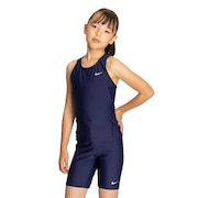 (キッズ)スクール水着 ジュニア 女子 水泳 セパレーツ 紺 1991107-019 120-170センチ めくれ防止スナップボタン ウエスト調整可 練習 競泳
