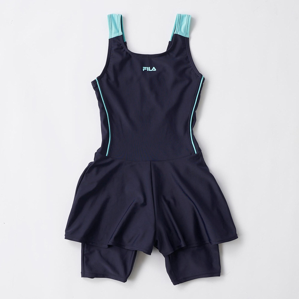 フィラ（FILA）（キッズ）スクール水着 ジュニア 女子 水泳 シャツセット オンスクール 125665-SAX