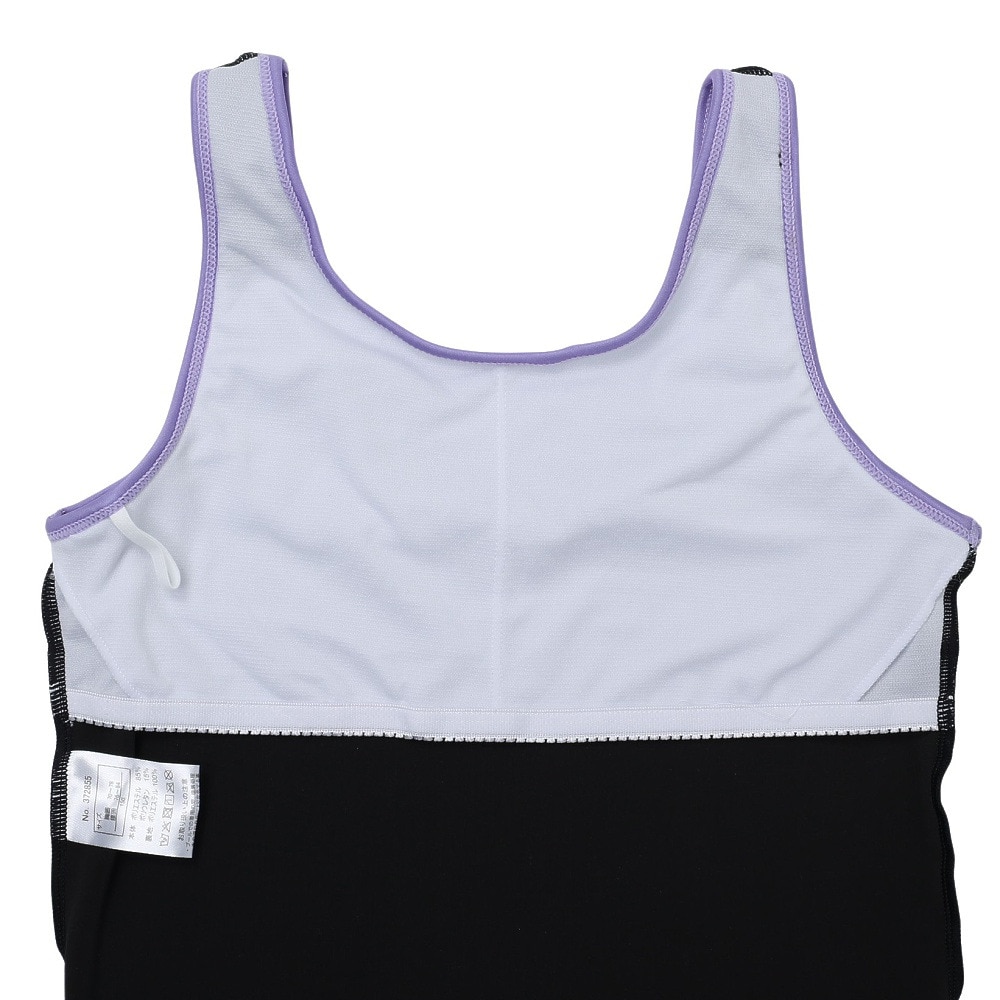 アナップ（ANAP）（キッズ）ジュニア 女子 水泳 オンスクール水着 Tシャツ付き セパレート 3点セット 黒×紫 140-160cm 372855-25BLK UVカット UPF50+