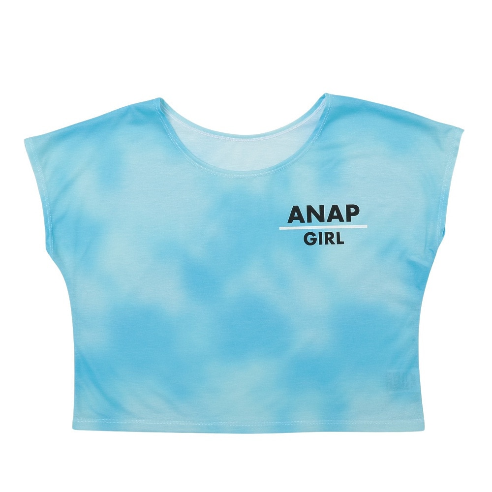 アナップ（ANAP）（キッズ）ジュニア 女子 水泳 オンスクール水着 Tシャツ付き セパレート 3点セット 紺×青 372855-25NVY UVカット UPF50+