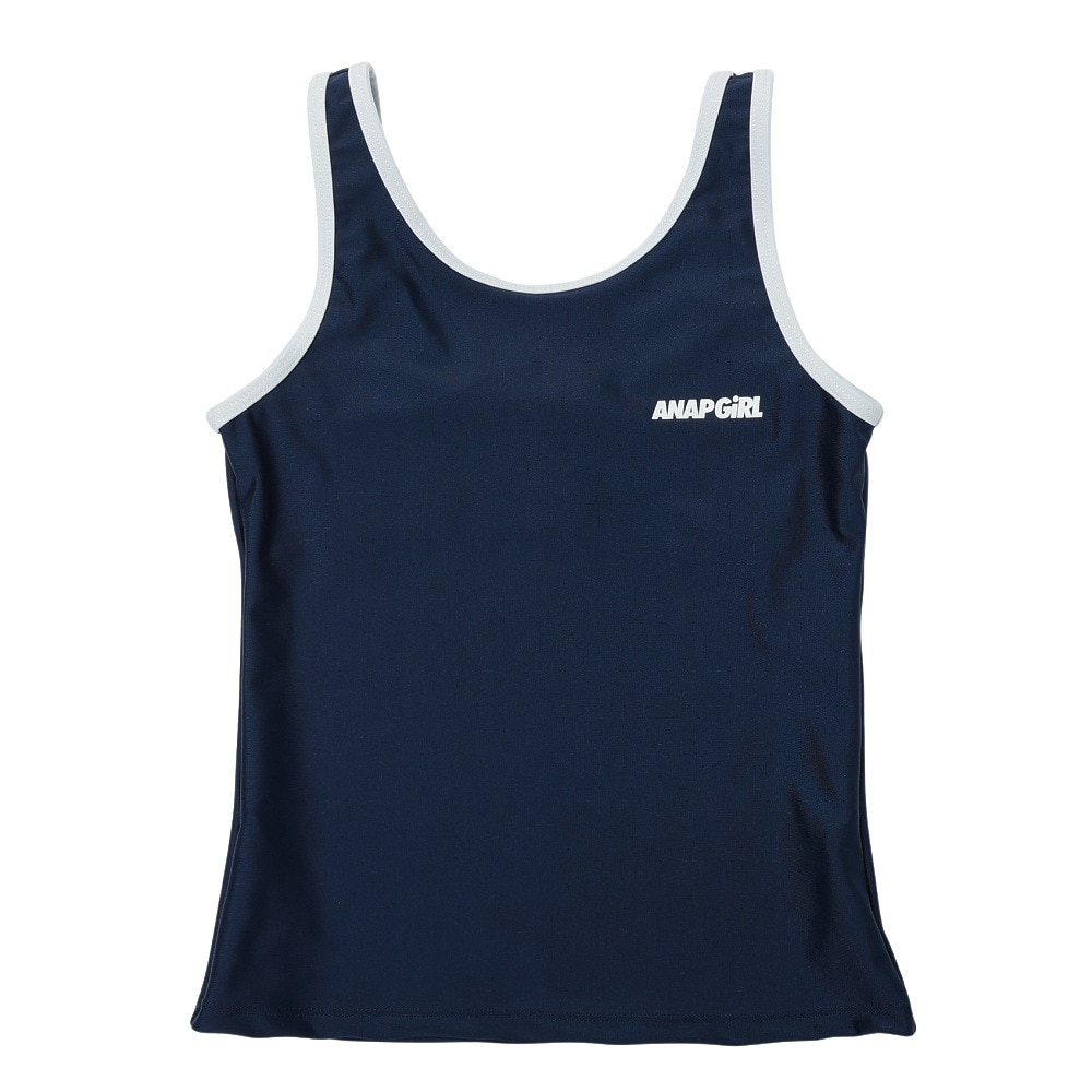 アナップ（ANAP）（キッズ）ジュニア 女子 水泳 オンスクール水着 Tシャツ付き セパレート 3点セット 紺×青 372855-25NVY UVカット UPF50+