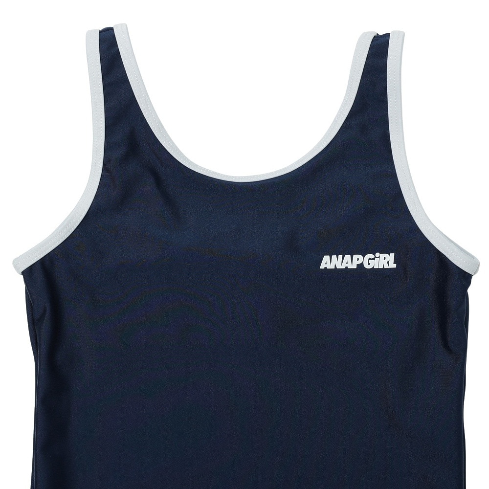アナップ（ANAP）（キッズ）ジュニア 女子 水泳 オンスクール水着 Tシャツ付き セパレート 3点セット 紺×青 372855-25NVY UVカット UPF50+