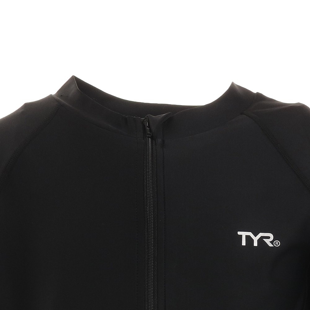 ティア（TYR）（キッズ）水着 ボーイズ UVカット 男児 ジュニア フルジップラッシュガード TSCHOLZRASH112X BLK★★★