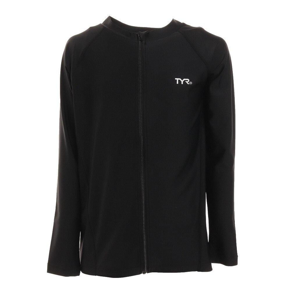 ティア（TYR）（キッズ）水着 ボーイズ UVカット 男児 ジュニア フルジップラッシュガード TSCHOLZRASH112X BLK★★★