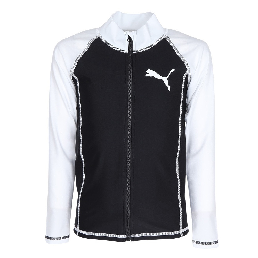 プーマ（PUMA）（キッズ）ラッシュガード ジュニア フルジップ 長袖 130-160センチ 947017 03  UVカット 紫外線対策 日焼け対策 男の子 女の子 学校 体育 