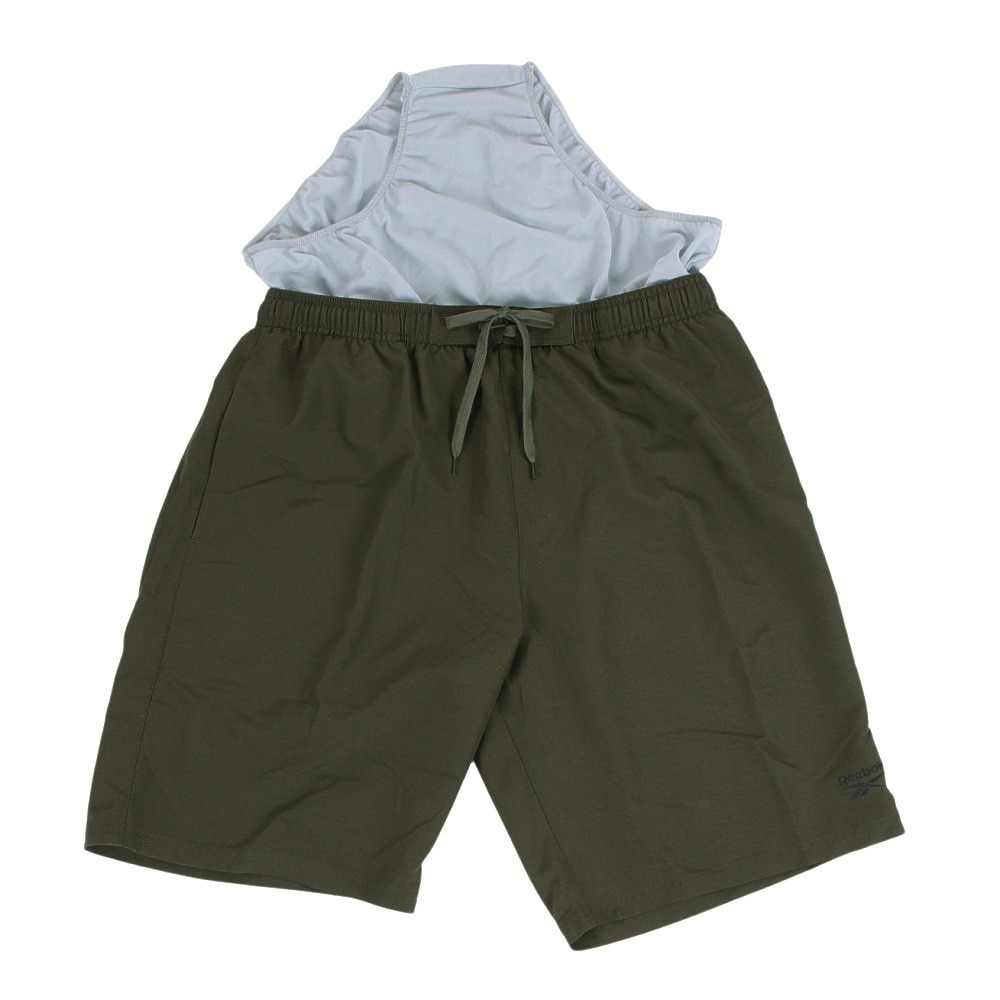リーボック（REEBOK）（メンズ）水着 ハーフパンツ サーフトランクス 無地 カーキ 420-700-C-KH