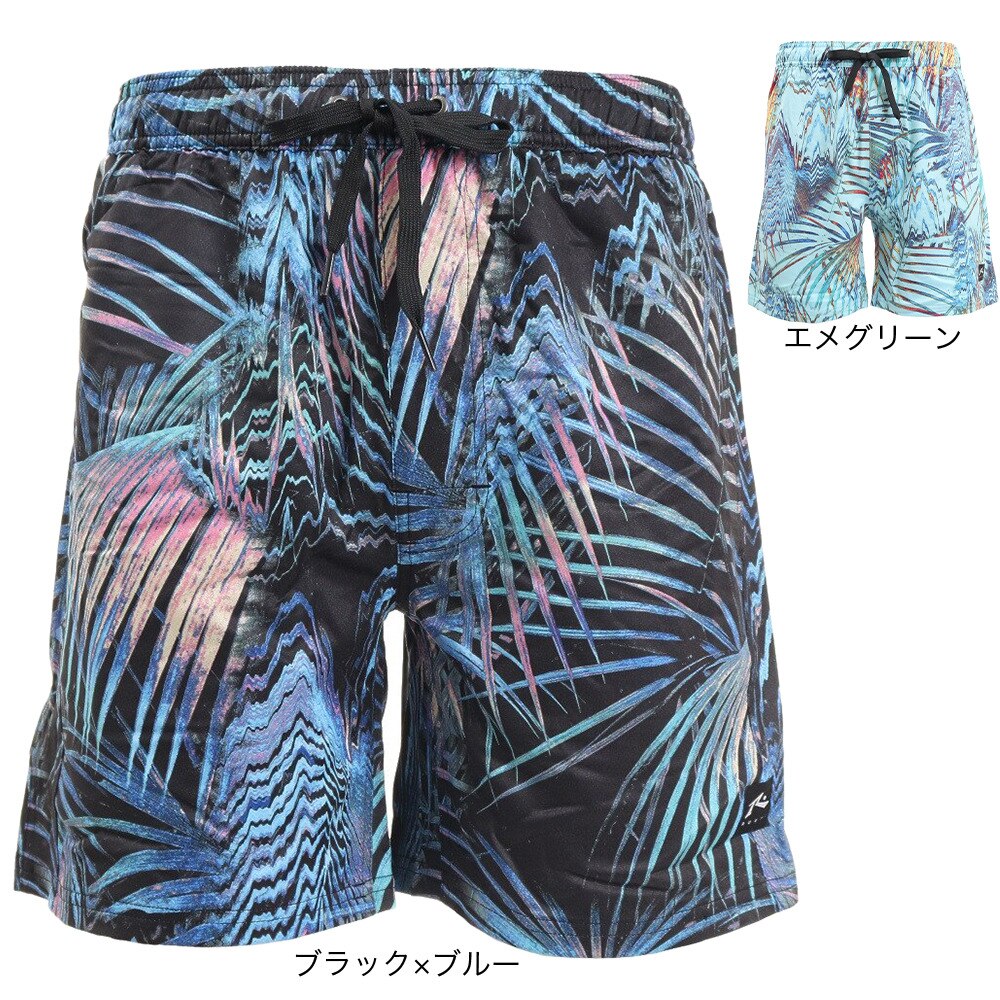 ラスティ（RUSTY）（メンズ）水着 メンズ ハイブリッドショーツ 柄 トランクス 910408BLK 海パン 海水パンツ サーフパンツ