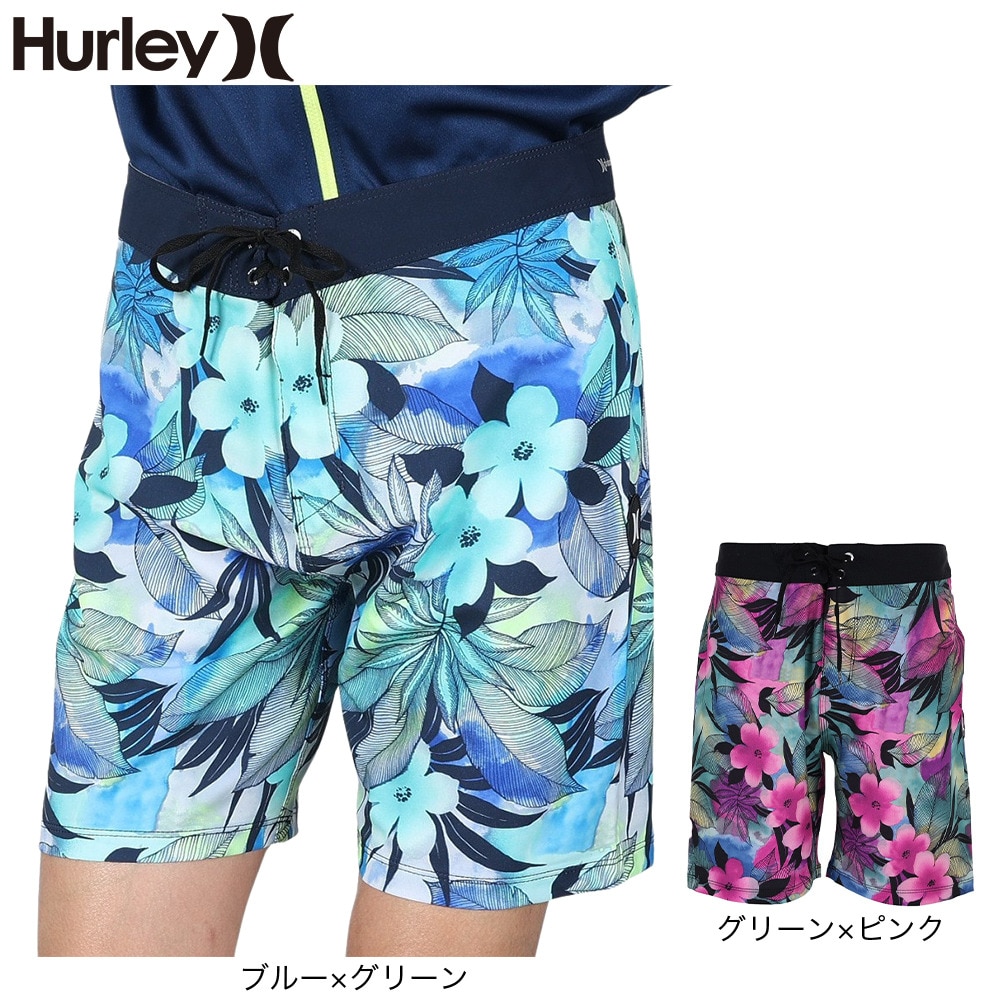 ハーレー（HURLEY）（メンズ）水着 海パン ハーフパンツ ボードショーツ PHTM SPRAY GUN 18 22 CQ8602-476 ブルー×グリーン