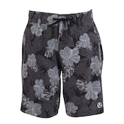 (メンズ)水着 海水パンツ フラワー サーフ ショートパンツ 水陸両用 AB24SSM-APP0801BLK