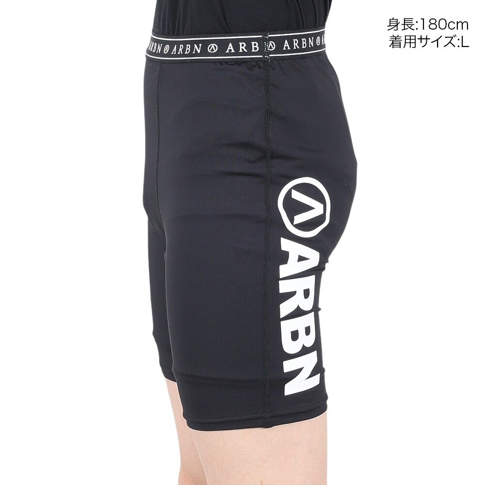 エアボーン（ARBN）（メンズ）ラッシュガード サーフィン パンツ インナー 速乾 UVカット アウトドア マリンスポーツ RUSH SHORTS 22S-ARBN-034SP-BLK