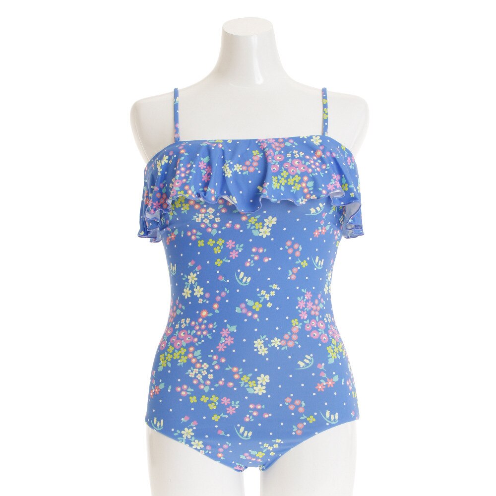  水着 レディース ドットフラワーワンピース 18HS-WH021-BLU
