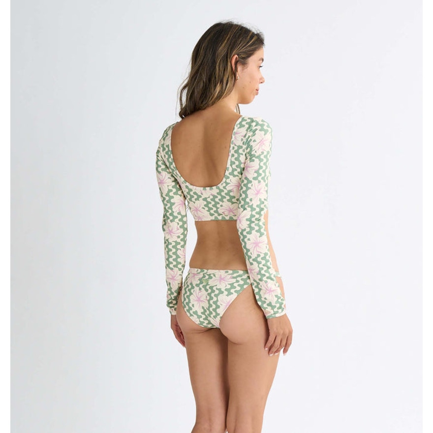 ロキシー（ROXY）（レディース）PARTY WAVES ロングスリーブ ビキニ 長袖ラッシュガード ボトム 上下セット 25SPRSW251006BAS